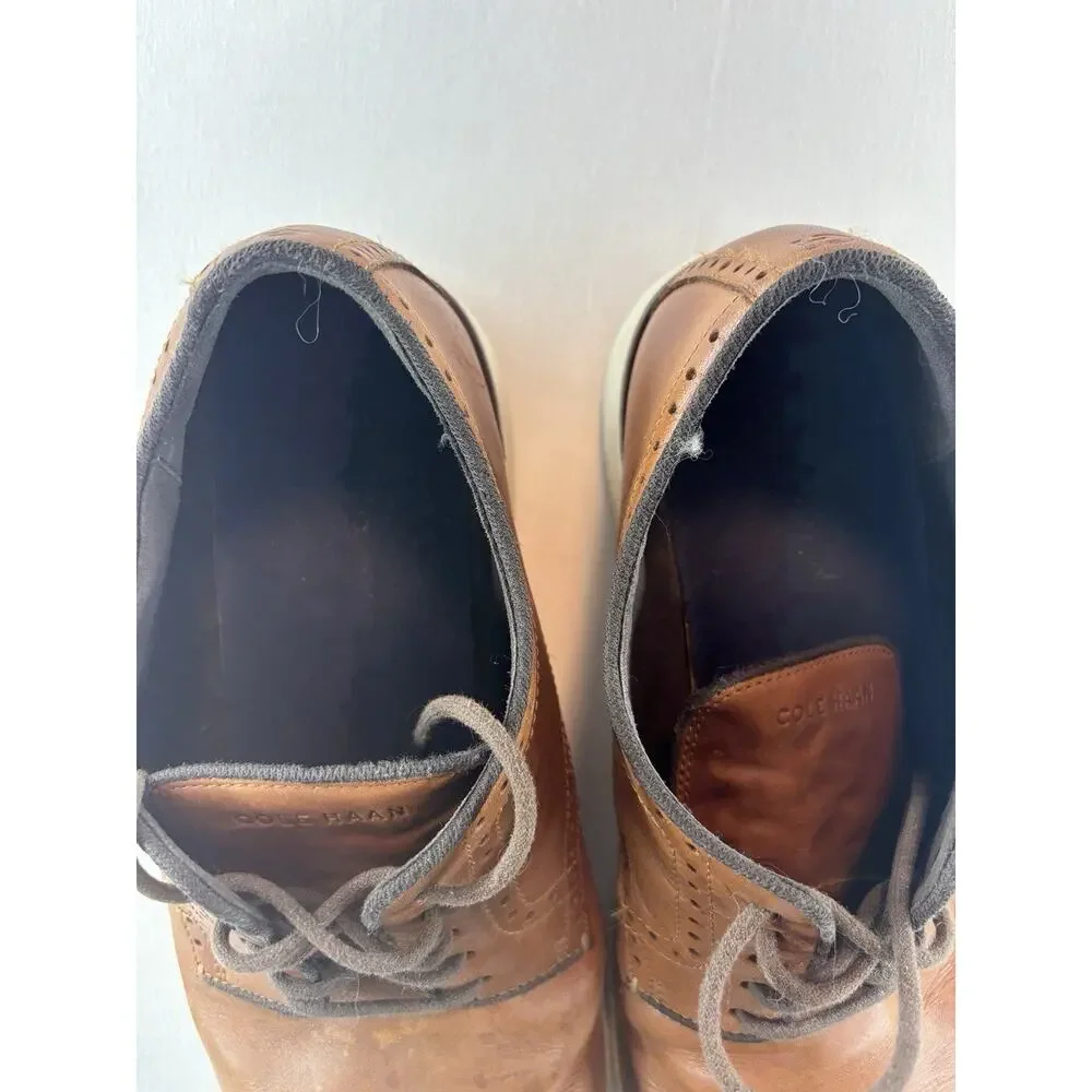 Cole Haan Men's Plain Toe Oxford Dress Shoes Size 13 Leather Brown C34125 Comfy